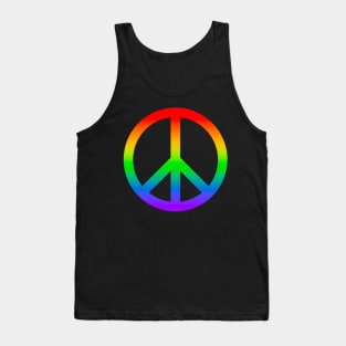 Rainbow colored Peace Symbol Tank Top